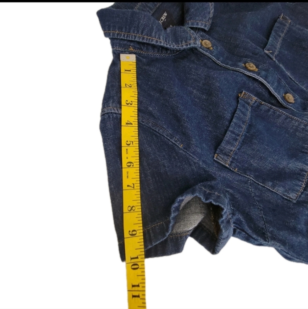 J. Crew Womens Utility Denim Belted Mini Dress Size 6 EUC Costal Cowgirl Classic - Picture 10 of 12